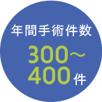 年間手術件数 300〜400件